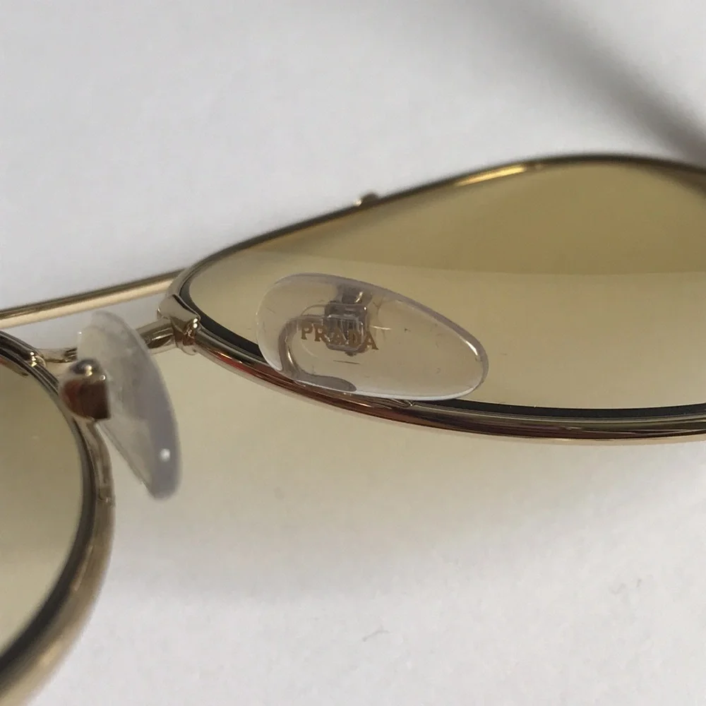 New Authentic PRADA SPR66X – ZVN01F Aviator Sunglasses - Yellow Lenses